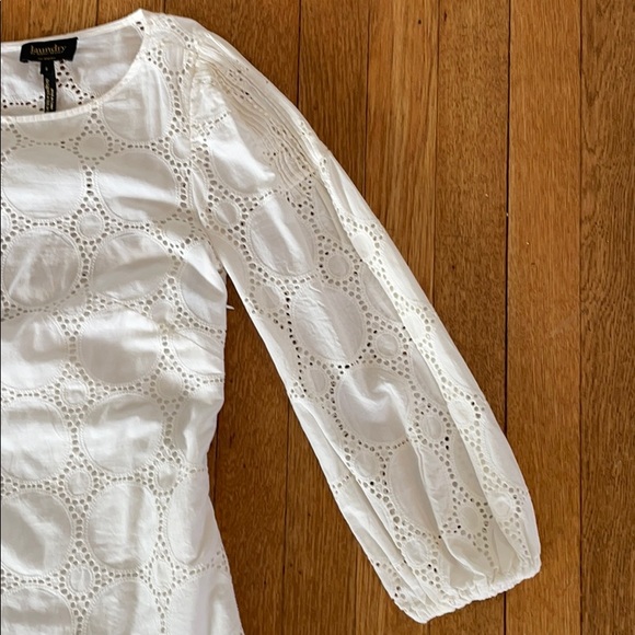 Laundry white eyelet dress with scalloped hem - Picture 3 of 7